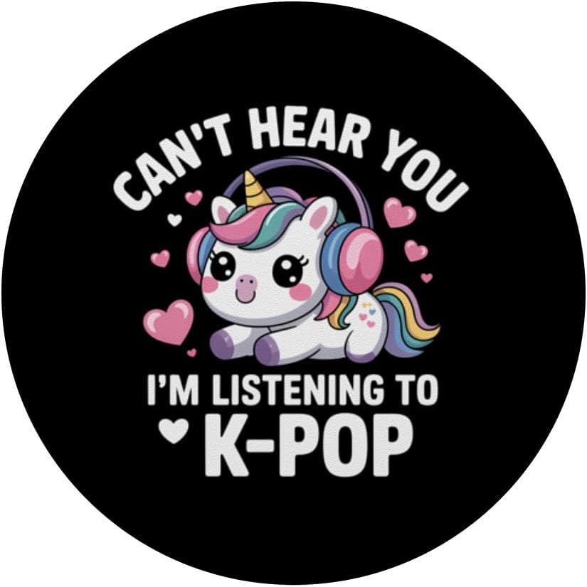 K-Pop Can't Hear You I'm Listening KPop Lover Kawaii K-Pop PopSockets Adhesive PopGrip image 3