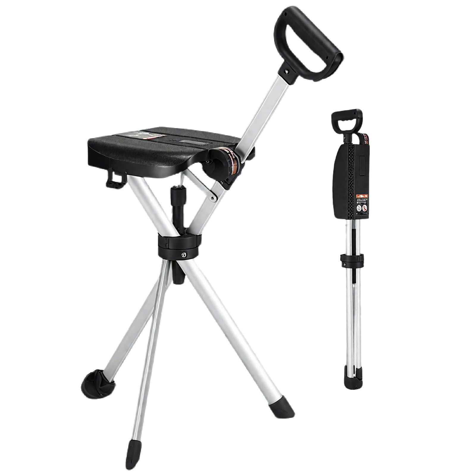 Canne Siege Pliante Légère Canne de Marche en Alliage D'aluminium avec Siège Pliable Légère et Portable Antidérapante et Stable pour Personnes Âgées