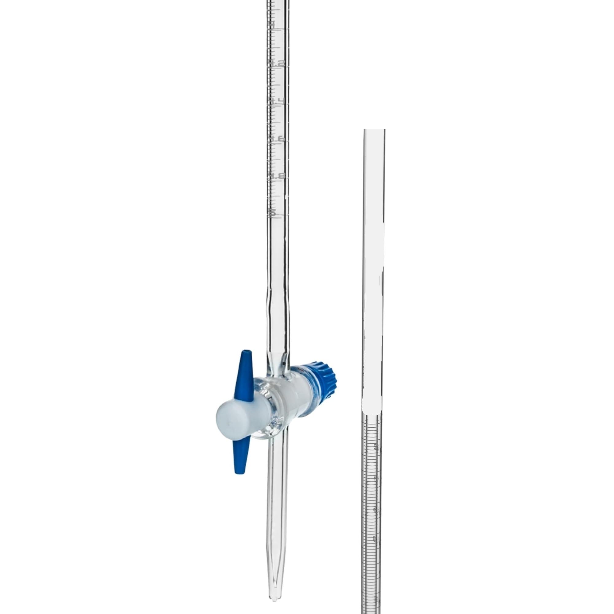 Microbureta, Microbureta 25 ml ASTM Clase A ±0,01 ml Borosilicato 3,3 Vidrio PTFE Llave de Paso 0,02 ml Graduados