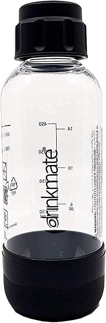 0.5L bottle for use with DrinkMate Home Soda Maker - Black