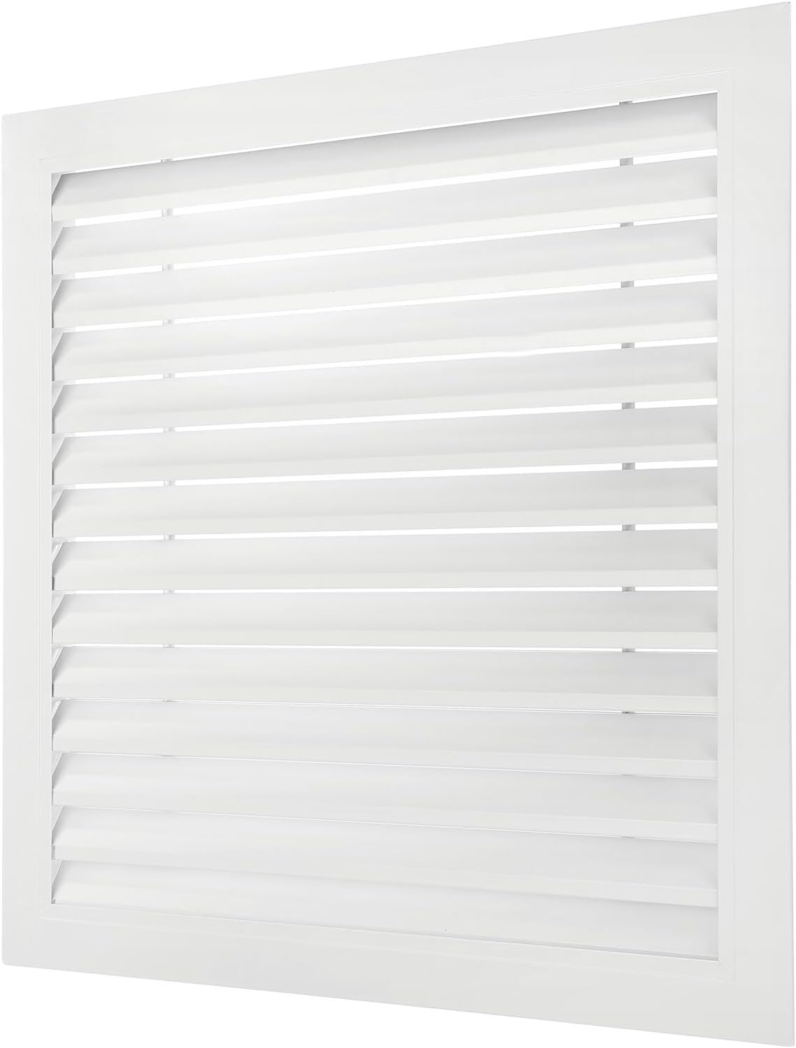 PATIKIL 20" x 20" Aluminum Return Grille, Air Supply Vent Cover Linear Bar Ventilation Grille for Sidewall Wall Ceiling HVAC System, Outer Size: 21.7" x 21.7", White 20 x 20 Inch