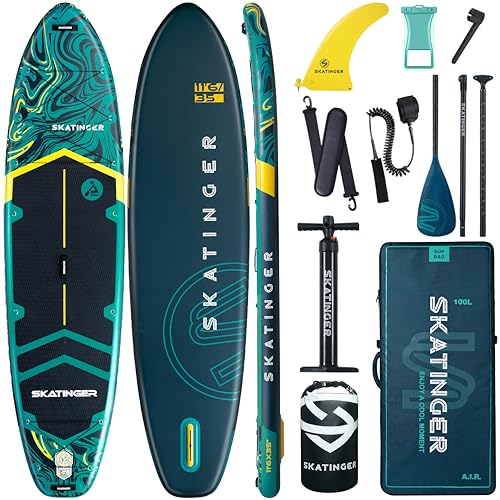 Skatinger 11'6×35' Super Wide Inflatable Paddle Board, Ultra Stable Stand...