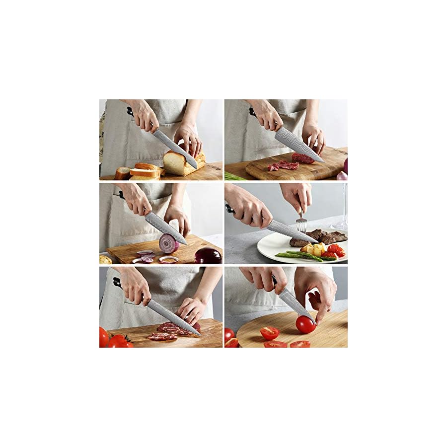 Kitchen-Damascus-Knife-Set-9-Piece-Kitchen-Knife-Set-with-Block-ABS-Ergonomic-Handle-for-Chef-Knife-Set-Knife-Sharpener-and-Kitchen-Shears-Beechwood-Block NANFANG BROTHERS Knife Sets, 9 Pieces Damascus Kitchen Knife Set with Block, ABS Ergonomic Handle for Chef Knife Set, Knife Sharpener and Kitchen Shears, Knife Block Set