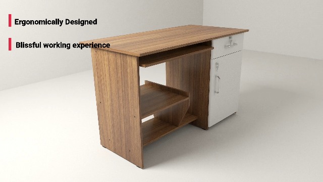 NEUDOT Zanko Engineered Wood Study Table | Computer Table | Office
