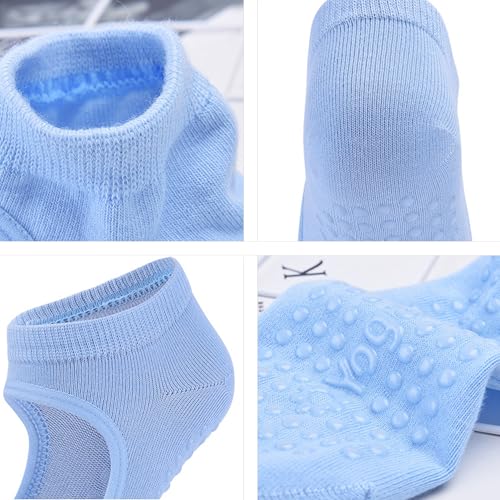 Image of Women Non Slip Grip Ankle Socks with Anti-Skid Soles Cushioned for Elderly, Yoga, Pilates, Ballet, Hospital, Home, Walking
