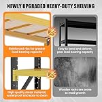 48" W Storage Shelves Heavy Duty, 4000LBS Metal Garage Shelving Units, 4 Tier Adjustable Shelf, Garage Storage Shelves Rack, Industrial Shelving for Warehouse, Basement,48" W x 20" D x 79" H - Image 5