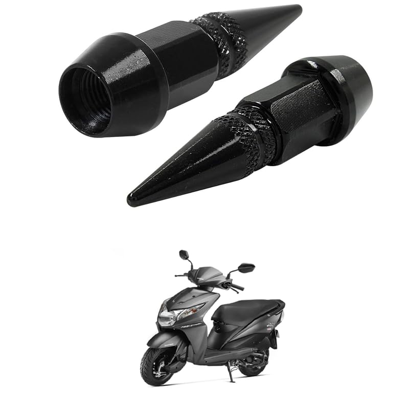 LOVMOTO Universal Spiked Valve Caps,Aluminum Alloy Dustproof and Waterproof Tire Valve Stem Caps, Suitable for Cars, Trucks and Motorcycles (2PCS Black) Comfortable with Di-o-image-49