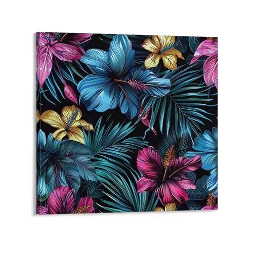 Toile murale abstraite de qualité supérieure à motif floral 50cm