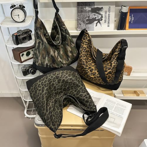 Image of Cotton Tote Handbag Women Canvas Crossbody Beach Bag Hobo Shoulder Tote Bag with 3 External Pocket,Zipper Closure