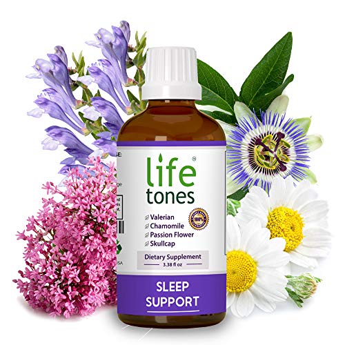Lifetones Sleep Support - Melatonin Free Liquid Sleep Aid w/Valerian Root & Chamomile - All Natural Stress Relief - Non Habit Forming Supplement - Vegan, Gluten Free 3.38 fl oz