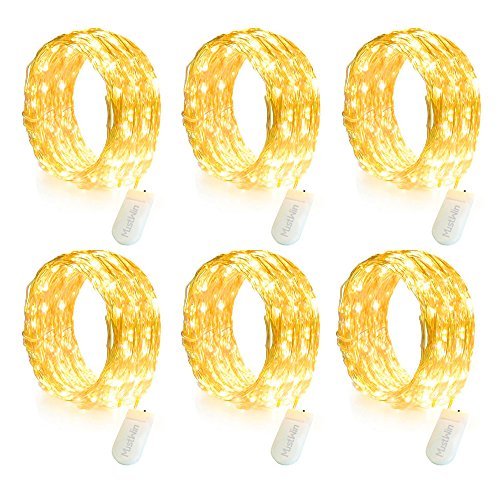 MustWin LED Fairy Lights Battery Operated, 13ft/4M Long 6 Pack