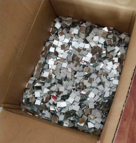 Set Of 200Pcs Small Square Glass Crafts, Real Glass Mirror Mosaic Tiles 1X1Cm (1X1Cm) #TOP6