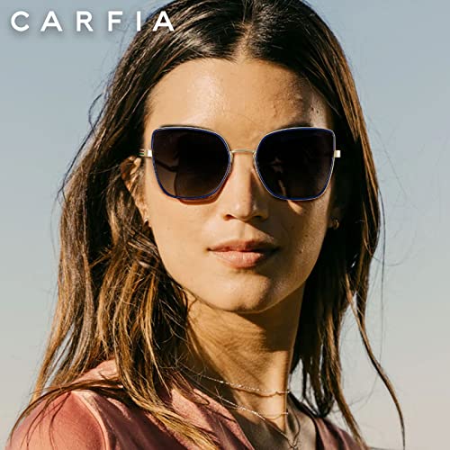 CARFIA Fashion Metal Sunglasses for Women Polarized UV Sun Protection Nickel-free Plating Frame CA53833