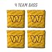YouTheFan Officially-Licensed NFL Washington Commanders Set of 4 Cornhole Bags - All Weather Regulation 6” x 6” Size - 16oz Weight - Designed in USA