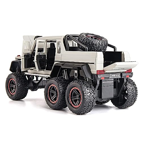 Image of ARNIYAVALA Diecast Toy Car1 /32 Benz G63 AMG 6x6 V12 Off-Road Pickup Scale Model,Pull Back Vehicles Alloy Simulation Supercar with Lights and Sound Also for Car Dashboard,Kids,Adult