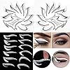 Professional Eyeliner Eyebrow Stencil Eyeshadow Stamp Pads Stencils Patches Stickers Cat Winged Eyeliner Tape for Eye…