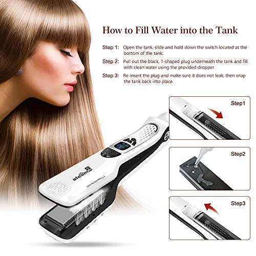 Plancha para cabello con vapor y control ajustable de temperatura miniatura 4