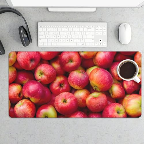 Image of Fruit Apple Extended Gaming Mouse Pad, with Stitched Edges Large Mouse Pad Desk Protector, Rubber Base Mousepad Keyboard Mouses Mat for Work Game Office Home- 32 inch X 16 inch Inch