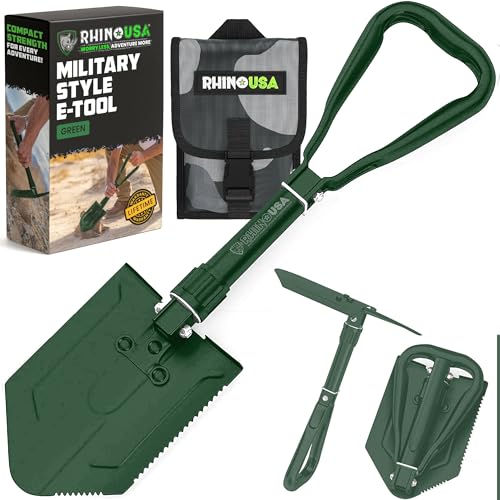RHINO USA Folding Survival Shovel w/Pick...