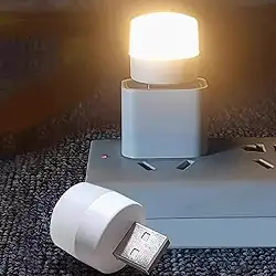 5 peças de luz noturna LED plug-in portátil com economia de energia, luz quente para dormir, leitura, mini lâmpada para escritório, 25 x 24 mm, 3000 K quente