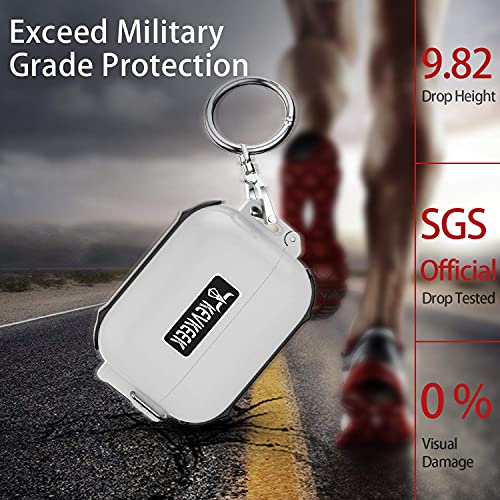 Waterproof Airpod Pro Case,Waterproof Up To 3 Feet,Pc+Tpu Material,Compatible Wireless Charging For Airpods Pro Case,Case Waterproof With Keychain(Opacity White&Black) #TOP3