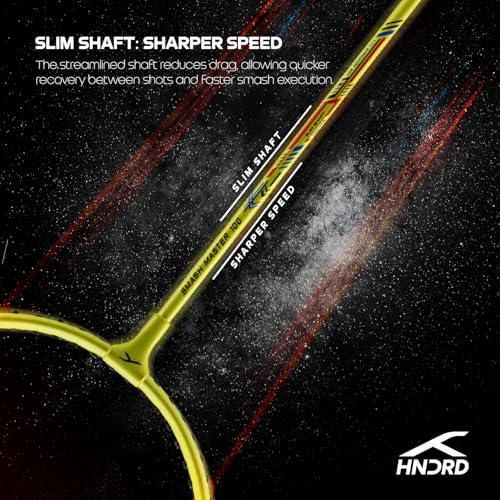 Image of Hundred Smash Master 100 Strung Badminton Racket with Full Racket Cover | for Intermediate Players(Yellow /White)