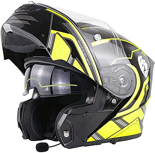Casque moto modular bluetooth full face double visière antibuée
