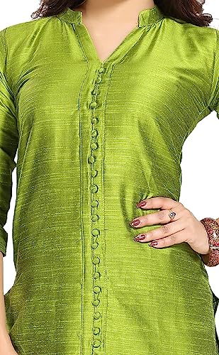 Image of DREAM & DZIRE Women's Silk Blue Straight Kurti for All Plus Size and Small Size
