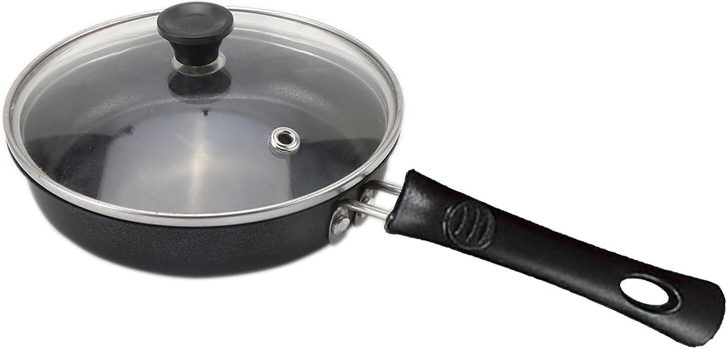 Egg Omelette Pan,6.3 Inch Non Stick Small Frying Pan, Egg Skillet, Cookware,Camping Frying Pan,Healthy Ceramic Frying Pan, Stainless Steel with Glass Lid (6.3 Inch)