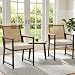 LIFERUN Gartenmöbel-Set aus Rattan, 3 teilig, 2 Gartenstuhl Rattan mit Tisch, Bis 160 kg, Gartenmöbelgruppe, witterungsbeständig, WPC Armrest, Terrassenmöbelset, für Terrasse, Garten, Veranda, Beige
