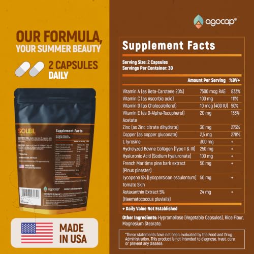 Agocap Soleil Tanning Supplement Capsules