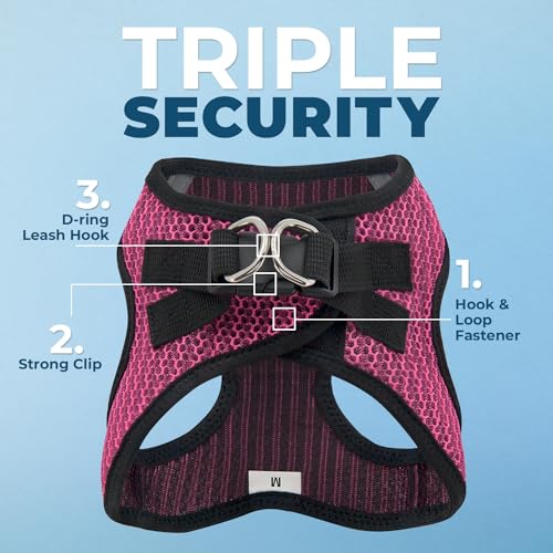 Image of Voyager Step-in Air Dog Harness - All Weather Mesh Step in Vest Harness for Small and Medium Dogs by Best Pet Supplies - Fuchsia (2-Tone), XL