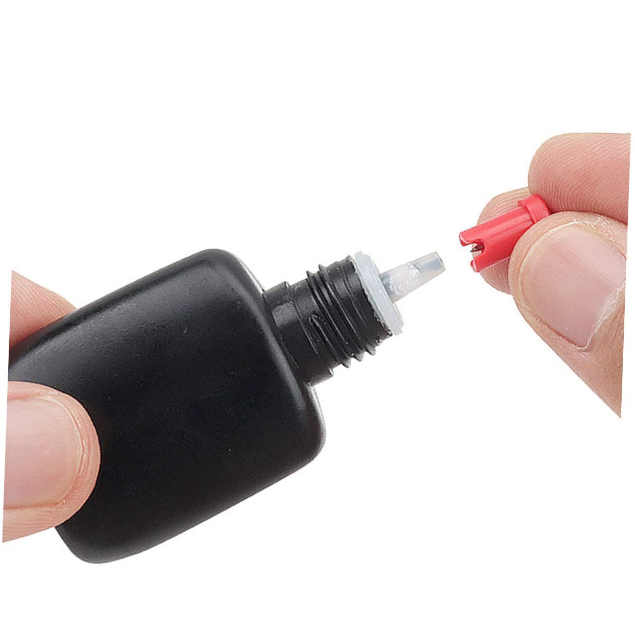 Didiseaon 300 Piezas Aguja De Pegamento Para Pestañas Suministros De Pestañas Aguja De Bloqueo De Botella De Pegamento Pasador De Pegamento De Pestañas Agujas De Bloqueo El Plastico Rojo