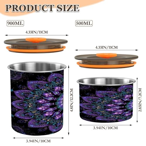Envase de café 900ml acero inoxidable púrpura con tapa miniatura 2