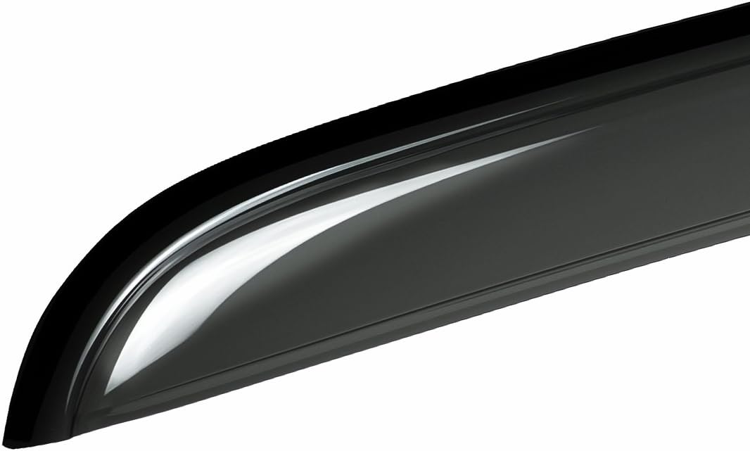 4Pcs Window Visors Rain Guards Compatible with 2007-2013 Chevy Silverado GMC Sierra Crew Cab, 07-13 Suburban Yukon XL Avalanche, Outside Mount Out-Channel Window Deflectors, Dark Smoke