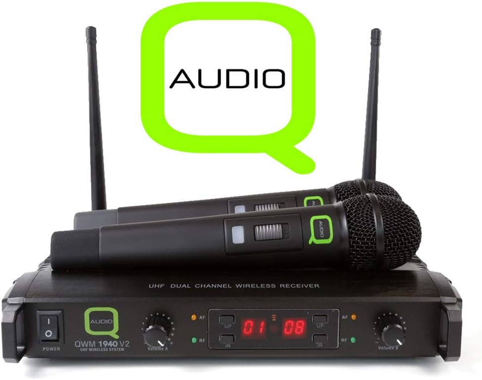 Q Audio QWM 1940 V2 HH UHF Wireless Handheld Microphone System DJ Performance PA Stage