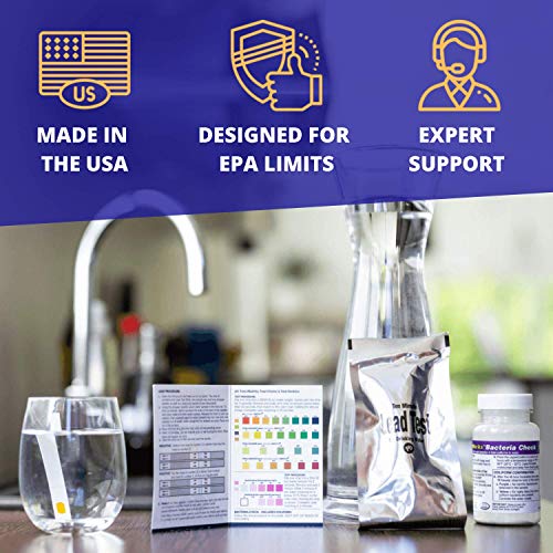 Drinking Water Test Kit For Municipal Tap and Well Water - Simple Testing Strips For Lead Copper Bacteria, Nitrates, Chlorine and More - Thumbnail 3