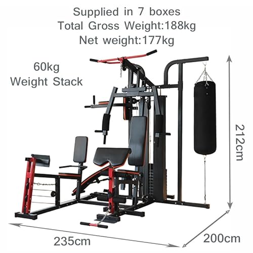 BodyTrain Advanced 3 Station Home Multi Gym With Punch Bag and 60kg Weight Stack - Image 7