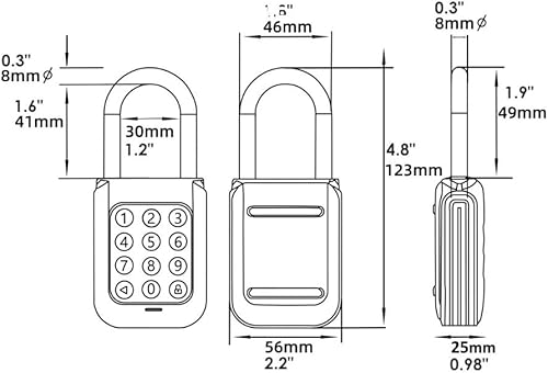 Miniatura 6 de Smart Padlock Alpha1 - Candado electrónico resistente, resistente a la intemperie, teclado digital, cerradura de botón con código, uso en exteriores