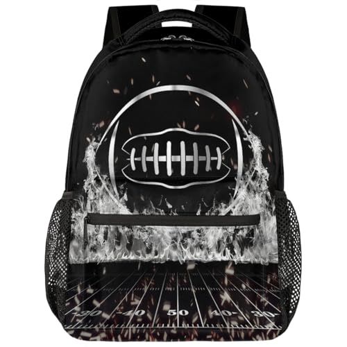Mochila de fútbol gris para laptop de 15.6 pulgadas de estudiantes y viajes