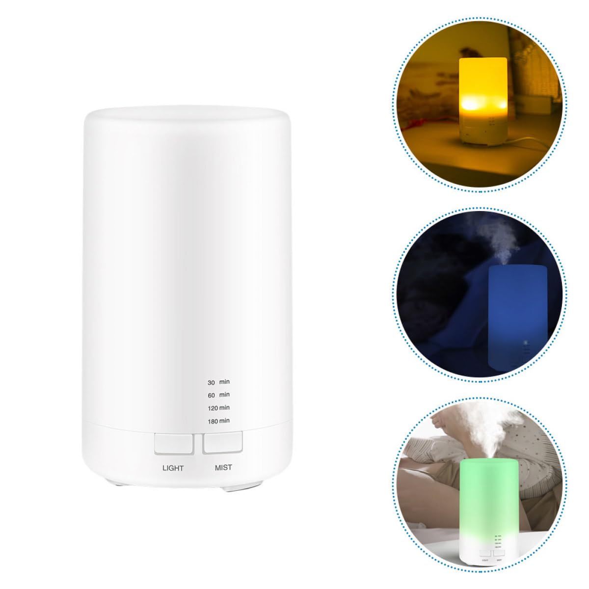 Difusor de Aroma USB Silencioso 70ml Blanco PP para Aromaterapia