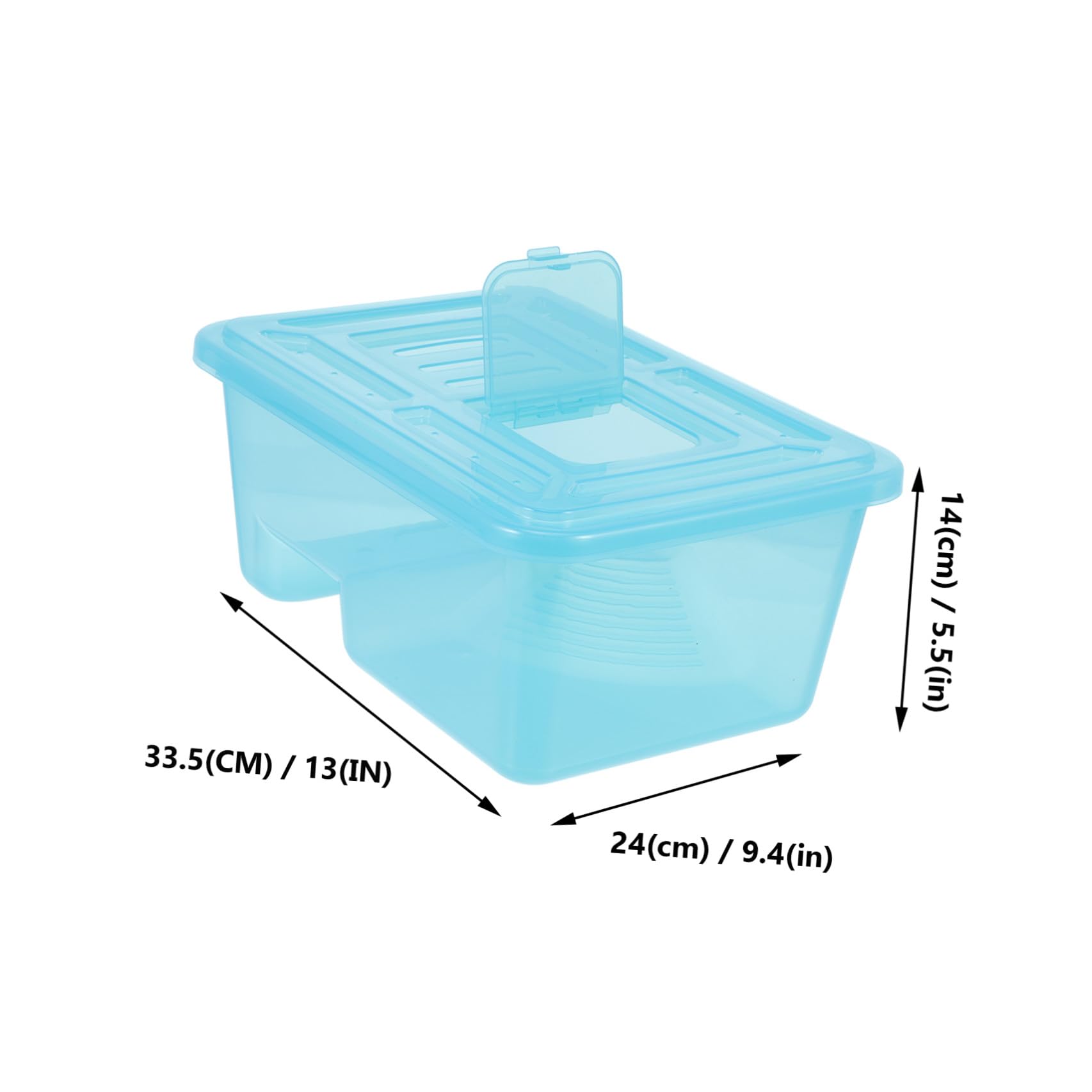 TEHAUX Terrario per Tartarughe di Terra in Plastica Blu con Pendenza Integrata e Funzione di Contenimento Acqua per Rettili Domestici