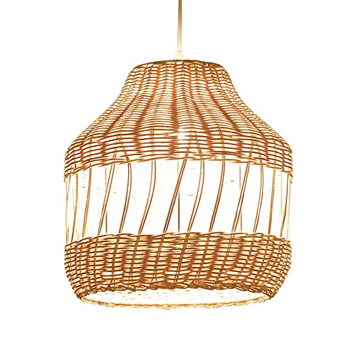 Lampe suspendue rotin pour adoucir l'éclairage agressif de chambre