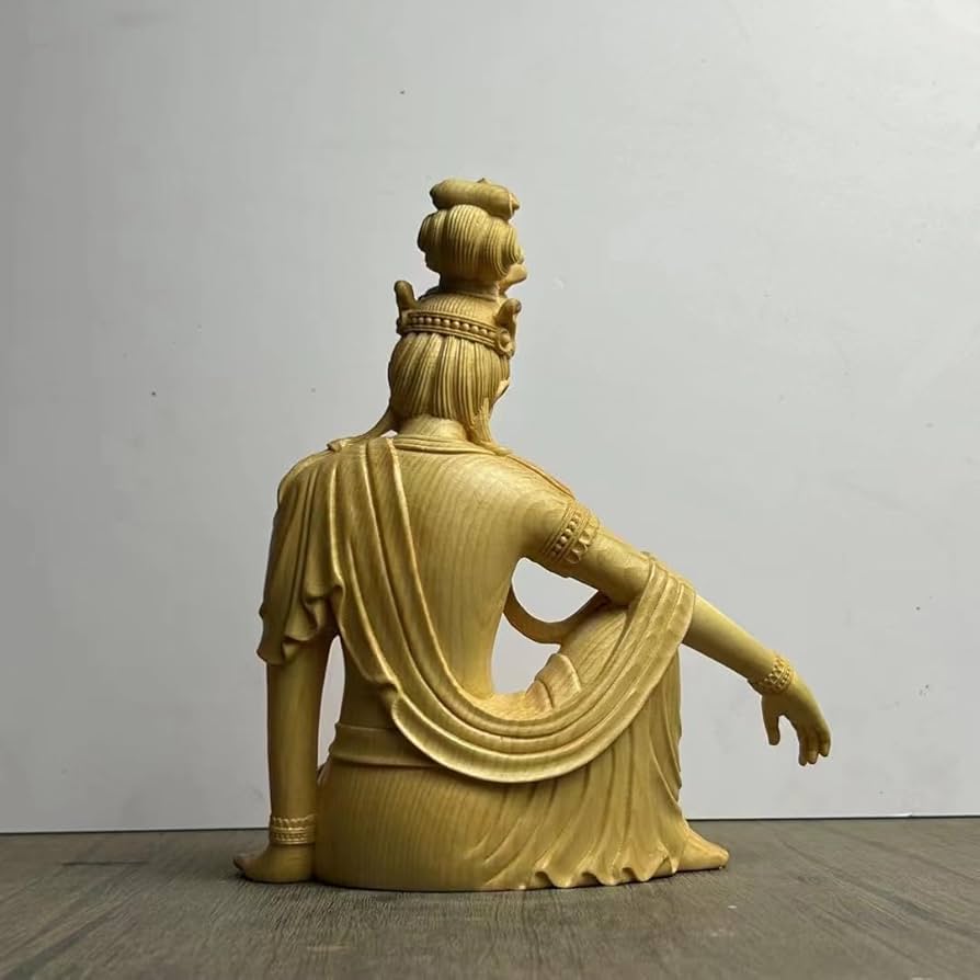 Amazon｜木彫り 仏像 【観音 様】 仏教美術品 観音像彫刻 観世音菩薩