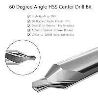 Vista 3 de 8 PCS Center Drill Bits Set, Countersink Tools for Lathe Metalworking 60 Degree Angle HSS Center Drill Bits for Alloy Steel, Cast Iron, Other Hard