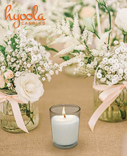 Hyoola White Votive Candles In Glass - Pack Of 24 - 12 Hour Burn Time - Unscented #TOP5