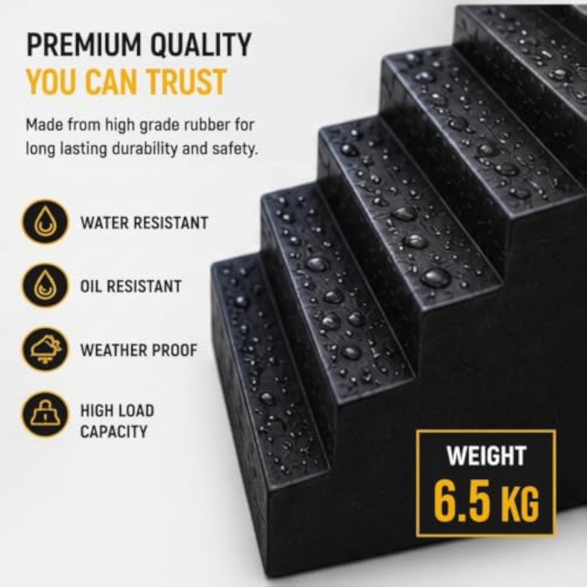 Solid Rubber Wheel Chock/Wheel Stopper With Handle