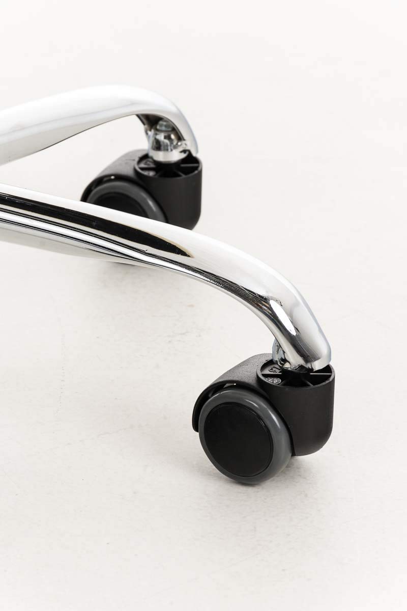 CLP Tabouret de Travail Reno Similicuir Chaise Réglable en Hauteur Pivotante Piétement Métal Noir