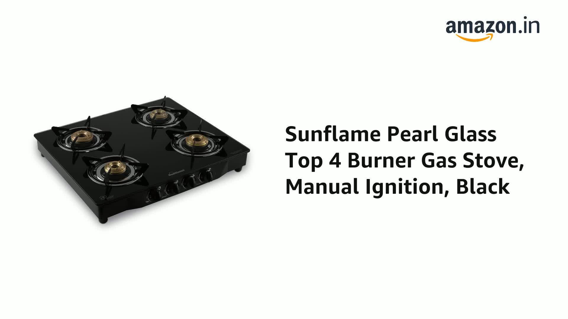 sunflame pearl 4 burner gas stove