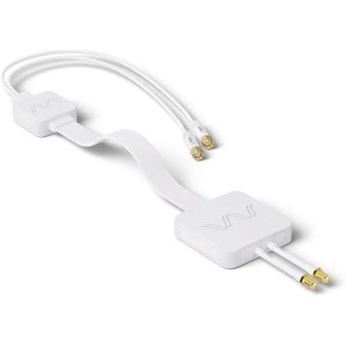 [v2] Window Entry Cable: Low-Loss, Ultra Flat-Ribbon 2-in-1 Passthrough Cable | SMA Male to SMA Female | for Windows and Doors